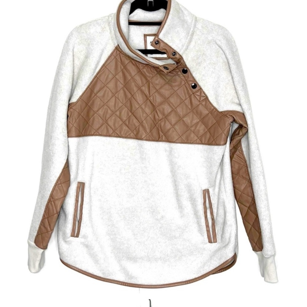 Abercrombie & Fitch Quilted Fleece Pullover | Size S | Cozy Layer
